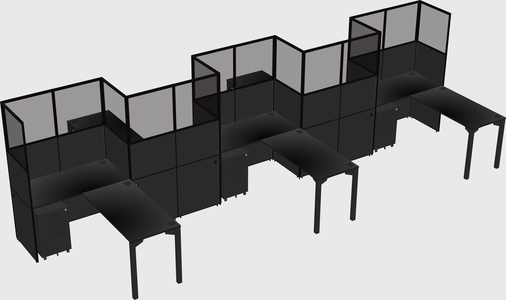 L-shape cubicles