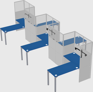 L-shape cubicles