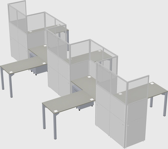 L-shape cubicles