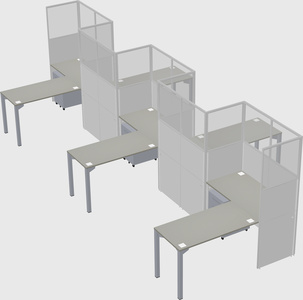 L-shape cubicles