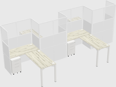 L-shape cubicles