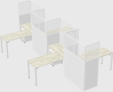 L-shape cubicles