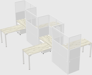L-shape cubicles