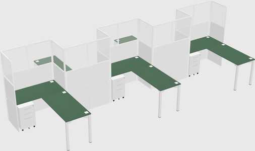 L-shape cubicles