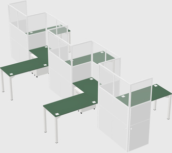 L-shape cubicles