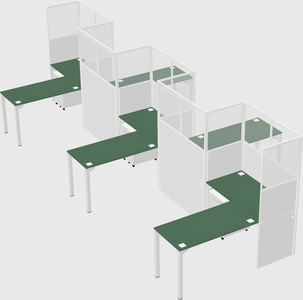 L-shape cubicles