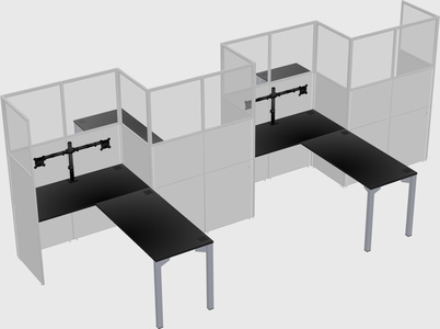 L-shape cubicles
