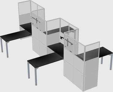L-shape cubicles