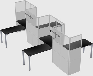 L-shape cubicles