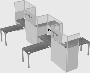 L-shape cubicles