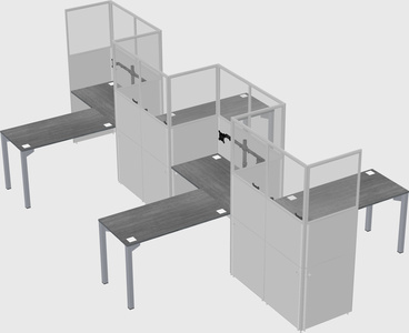 L-shape cubicles
