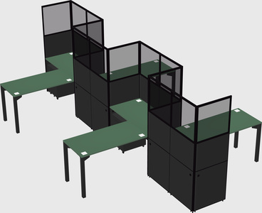 L-shape cubicles