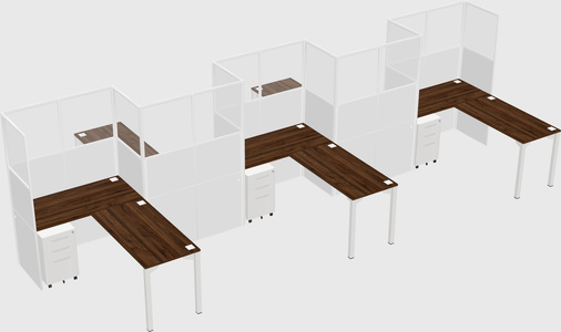 L-shape cubicles