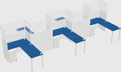 L-shape cubicles