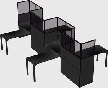 L-shape cubicles