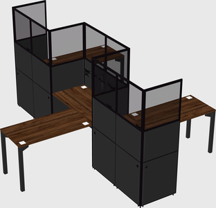 L-shape cubicles