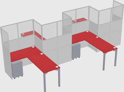 L-shape cubicles