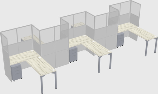 L-shape cubicles