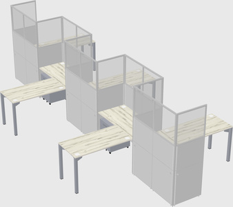 L-shape cubicles