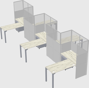 L-shape cubicles
