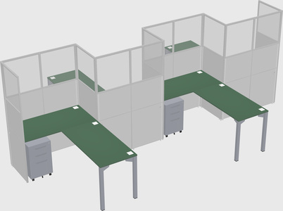 L-shape cubicles