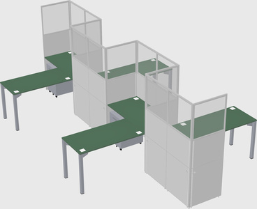 L-shape cubicles