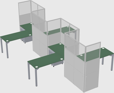 L-shape cubicles