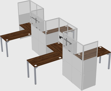 L-shape cubicles