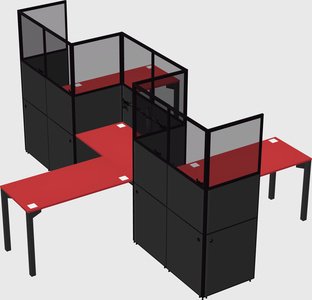 L-shape cubicles