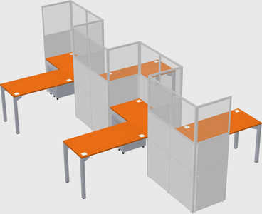 L-shape cubicles