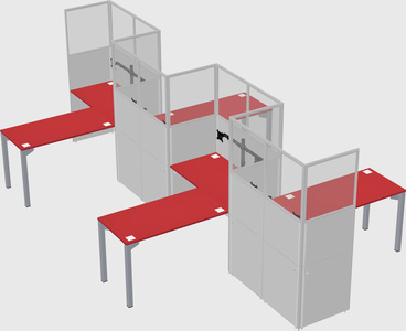 L-shape cubicles