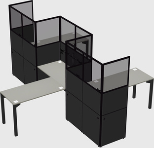 L-shape cubicles