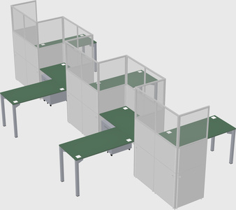 L-shape cubicles