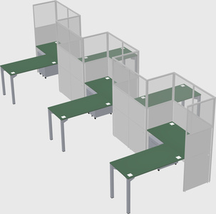 L-shape cubicles