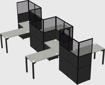 L-shape cubicles