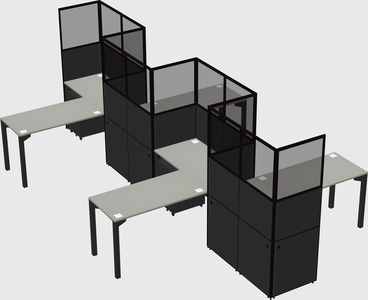 L-shape cubicles