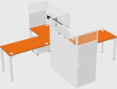L-shape cubicles