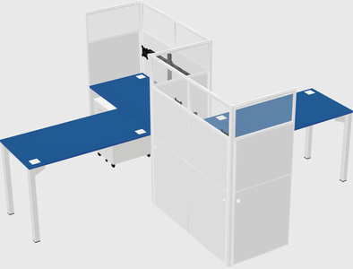 L-shape cubicles