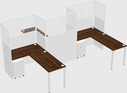 L-shape cubicles