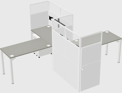 L-shape cubicles