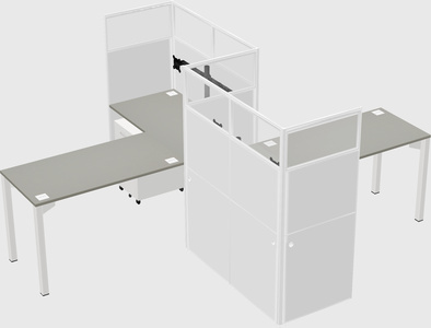 L-shape cubicles