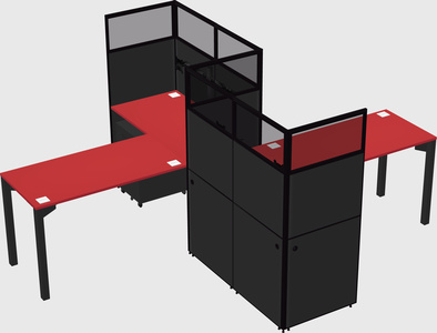 L-shape cubicles