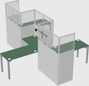 L-shape cubicles