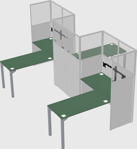 L-shape cubicles