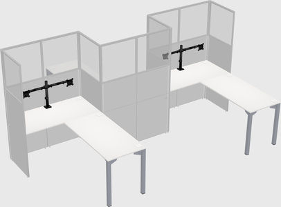 L-shape cubicles