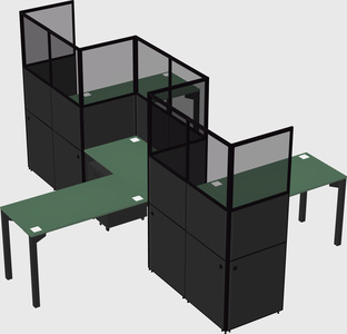 L-shape cubicles
