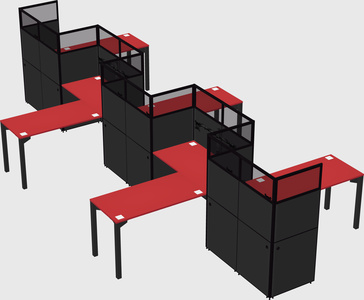L-shape cubicles