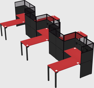 L-shape cubicles