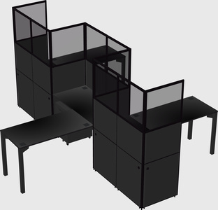 L-shape cubicles
