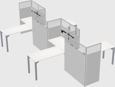 L-shape cubicles